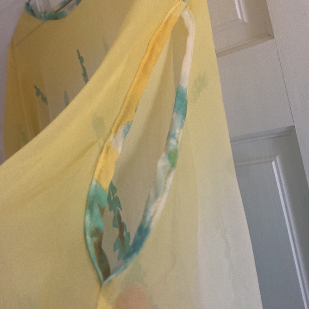 Sheer, Impressionist-Inspired Print Top - image 3